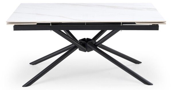 Halmar Rozkladací jedálenský stôl VITORINO 160(220)x90 biely mramor/čierna