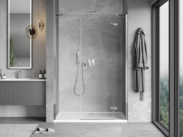 Mexen Mist-H sprchové dvere výklopné pravé 130 cm, transparentné, chróm - 8A5-130-001-01-00-P