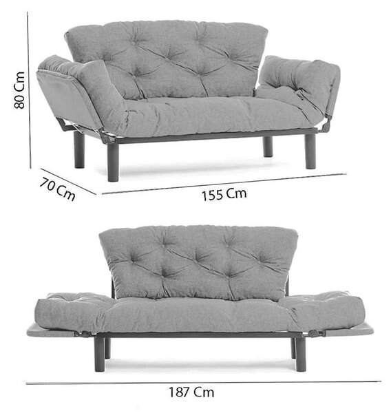 Hanah Home Dvojmiestna rozkladacia pohovka Nitta 155 cm viacfarebná