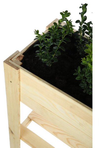 ATMOWOOD Vyvýšený drevený truhlík s policou 80 x 34 cm- borovica