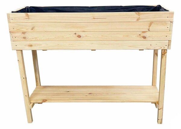 ATMOWOOD Vyvýšený drevený truhlík s policou 80 cm - borovica