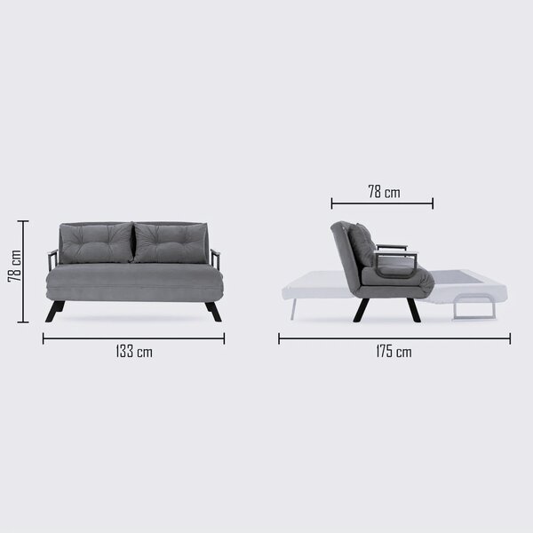 Hanah Home Dvojmiestna rozkladacia pohovka Sando krémová