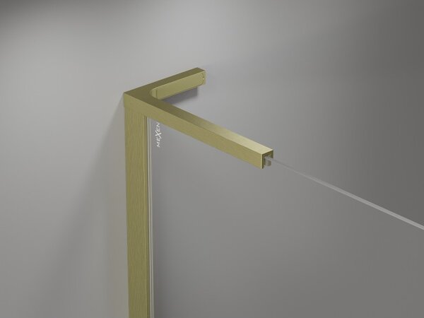 Mexen Mist-H L pravé sprchové dvere 145 cm, transparentné, zlaté brúsené - 8A5L-145-001-55-00-P