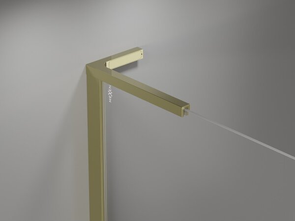 Mexen Mist-H L, 1-krídlové sprchové dvere ľavé 120 cm, číre sklo, zlatý lesklý profil, 8A5L-120-001-50-00-L