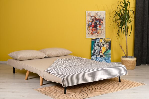 Hanah Home Dvojmiestna rozkladacia pohovka Seater Folde krémová