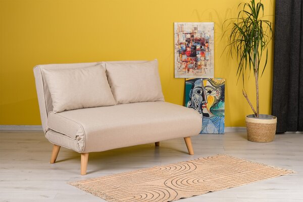 Hanah Home Dvojmiestna rozkladacia pohovka Seater Folde krémová