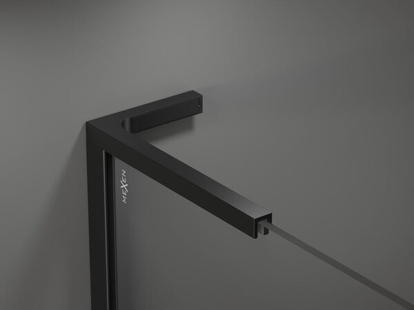 Mexen Velar L posuvné sprchové dvere 120 cm, transparentné, čierne - 871-120-003-01-70