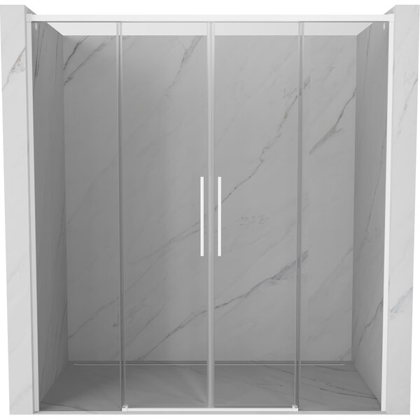 Mexen Rox, posuvné sprchové dvere 170 cm, 8mm číre sklo, biely profil, 8C2-170-002-20-00