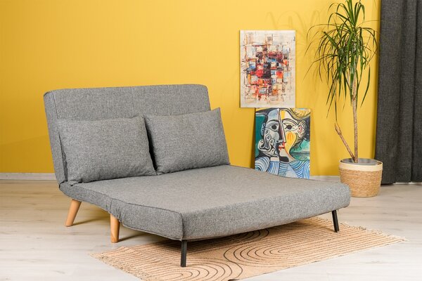 Hanah Home Dvojmiestna rozkladacia pohovka Seater Folde svetlo šedá