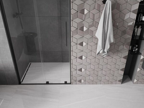 Mexen Velar L posuvné sprchové dvere 120 cm, transparentné, čierne - 871-120-003-01-70