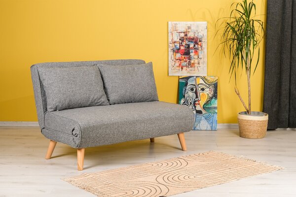 Hanah Home Dvojmiestna rozkladacia pohovka Seater Folde svetlo šedá