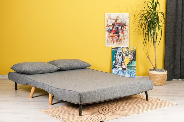 Hanah Home Dvojmiestna rozkladacia pohovka Seater Folde svetlo šedá