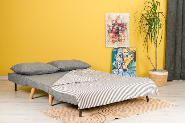 Hanah Home Dvojmiestna rozkladacia pohovka Seater Folde svetlo šedá