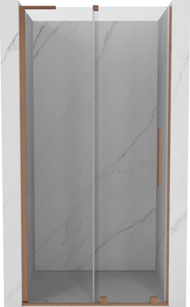 Mexen Velar L sprchové dvere posuvné 90 cm, transparentné, brúsená meď - 871-090-003-01-65