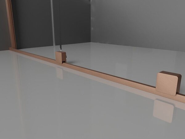 Mexen Velar L sprchové dvere posuvné 90 cm, transparentné, brúsená meď - 871-090-003-01-65