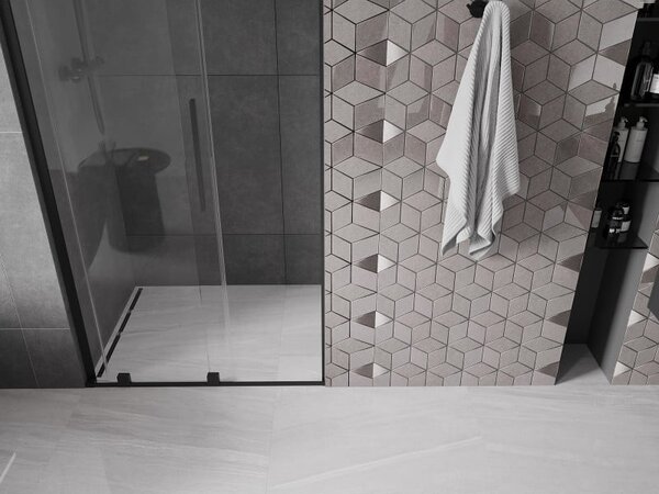 Mexen Velar L posuvné sprchové dvere 120 cm, transparentné, čierne - 871-120-003-01-70