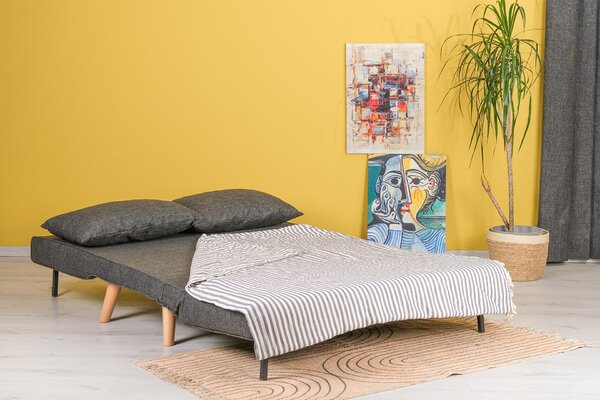 Hanah Home Dvojmiestna rozkladacia pohovka Seater Folde tmavošedá