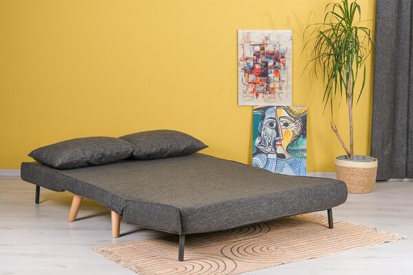 Hanah Home Dvojmiestna rozkladacia pohovka Seater Folde tmavošedá