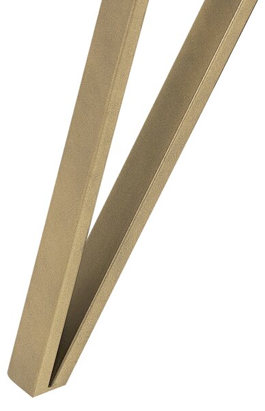 Jedálenský stôl biela a zlatá 150 x 80 cm MDF vrchná doska mramorový efekt kovové nohy glamour štýl kuchyňa jedáleň