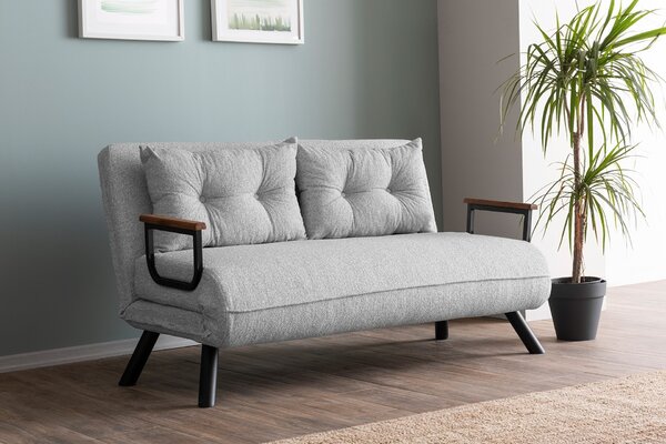 Hanah Home Dvojmiestna rozkladacia pohovka Seater Sando sivá II