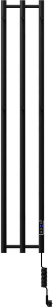 Mexen Pino, elektrické vykurovacie teleso s vešiakmi na uteráky 1405x242 mm, 200 W, čierna, W301-1405-242-00-70