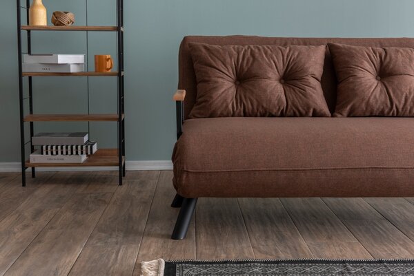 Hanah Home Dvojmiestna rozkladacia pohovka Seater Sando svetlohnedá
