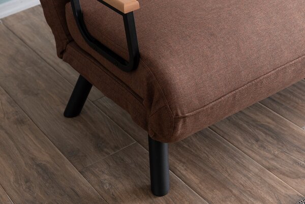Hanah Home Dvojmiestna rozkladacia pohovka Seater Sando svetlohnedá