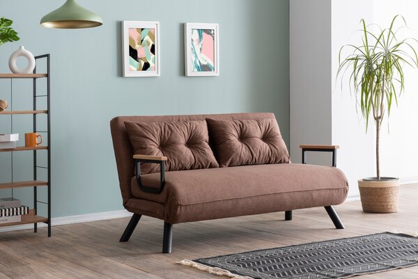 Hanah Home Dvojmiestna rozkladacia pohovka Seater Sando svetlohnedá