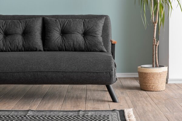 Hanah Home Dvojmiestna rozkladacia pohovka Seater Sando tmavosivá