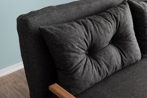 Hanah Home Dvojmiestna rozkladacia pohovka Seater Sando tmavosivá