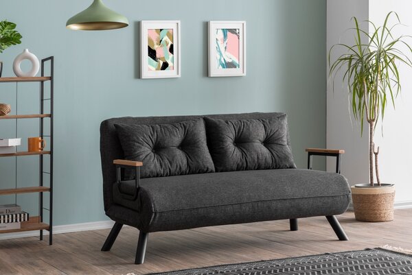 Hanah Home Dvojmiestna rozkladacia pohovka Seater Sando tmavosivá