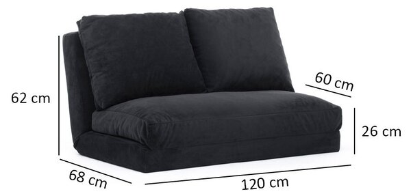 Hanah Home Dvojmiestna{\n}futonová{\n}rozkladacia{\n}pohovka{\n}Taida{\n}čierna