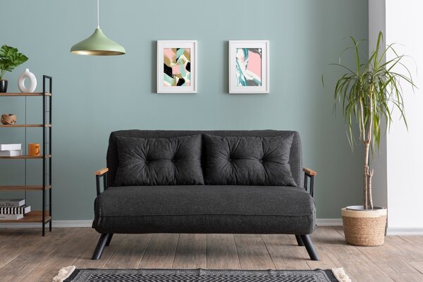 Hanah Home Dvojmiestna rozkladacia pohovka Seater Sando tmavosivá