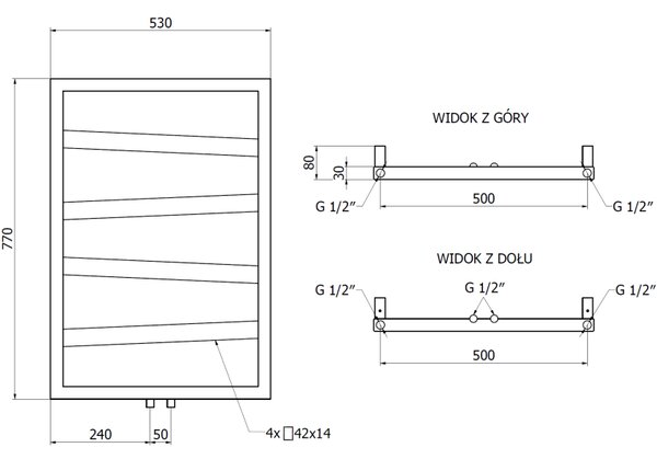 Mexen, Mexen Zoom dekoratívny kúpeľňový radiátor 770 x 530 mm, 275 W, antracit - W130-0770-530-00-66