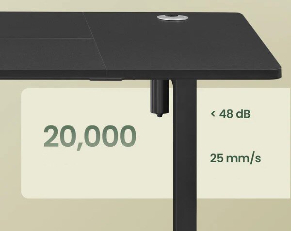 SONGMICS Elektricky nastaviteľný písací stôl Vasagle Foral 160 cm čierny