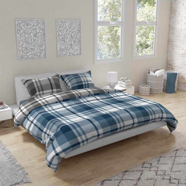 Faro Flanelové obliečky Pure Flannel 010 140x200 cm + 70x90 cm modré/sivé
