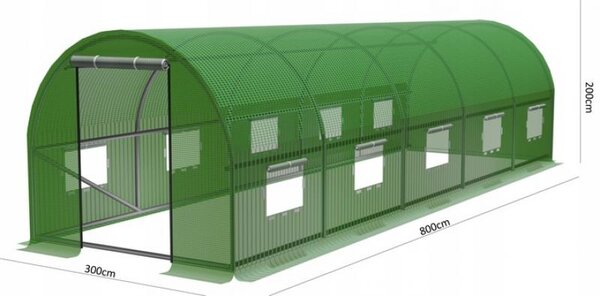 Garden Line Fóliovník s 5 segmentmi STRETCH 800x300 cm zelený
