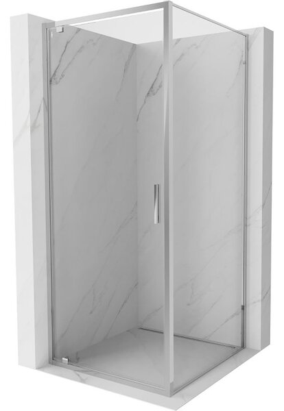 Mexen Exo otváracia sprchová kabína 75 x 75 cm, transparentná, chróm - 8181-075-075-01-00