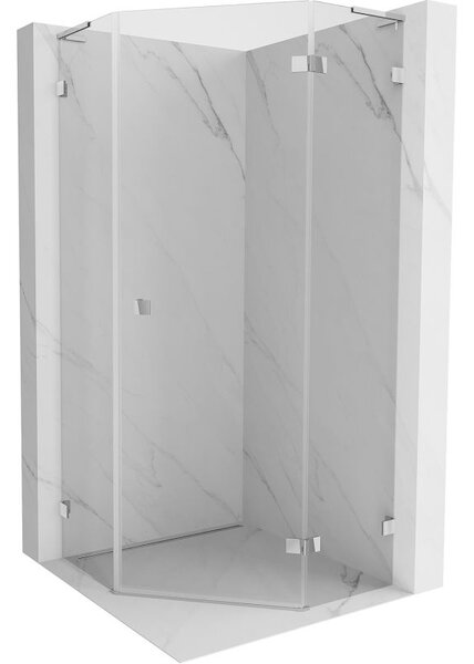 Mexen Lunar L päťuholníková sprchová kabína výkyvná pravá 80 x 80 cm, transparentná, chróm - 831L-080P-080L-01-00-P