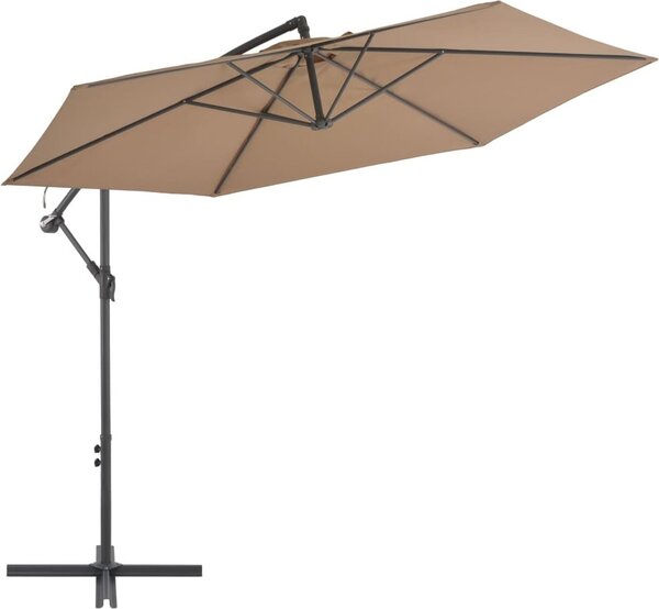 Maison Exclusive - Závesný slnečník s hliníkovým stožiarom 300 cm, farba taupe