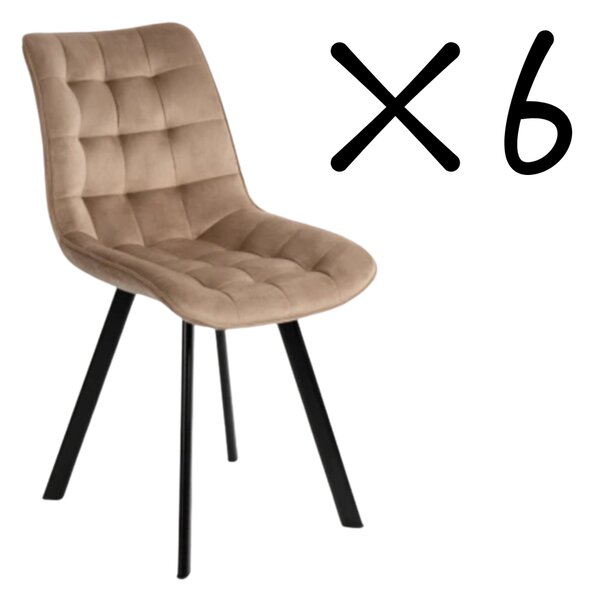 KK Set 6 kusov jedálenská stolička NIKI béžová