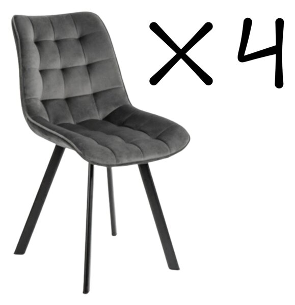 KK Set 4 kusov jedálenská stolička NIKI sivá