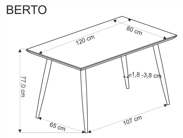 Halmar Jedálenský stôl BERTO prírodný/čierny