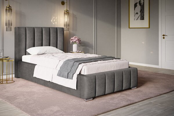 Čalúnená posteľ BED 1 90x200 tmavo sivá