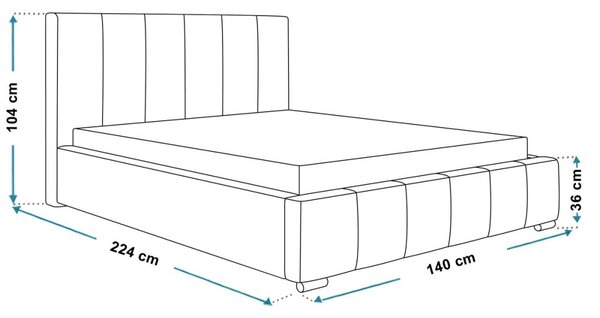 Čalúnená posteľ BED 1 120x200 sivá velvet