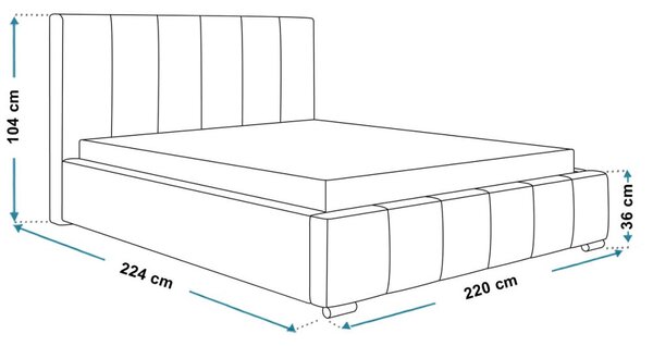 Čalúnená posteľ BED 1 90x200 béžová velvet