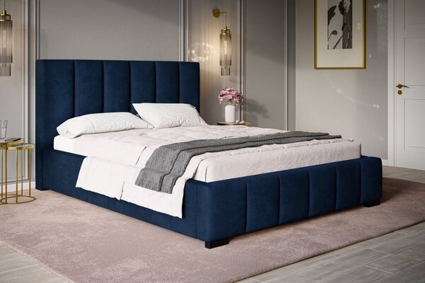 Čalúnená posteľ BED 1 120x200 tmavo modrá