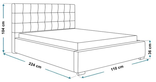 Čalúnená posteľ BED 2 90x200 sivá