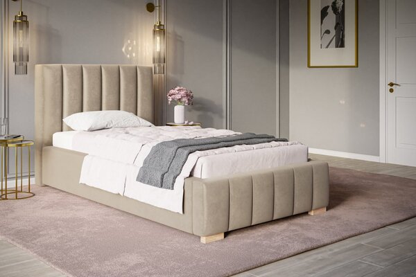 Čalúnená posteľ BED 1 90x200 béžová velvet