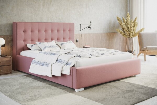 Čalúnená posteľ BED 2 120x200 ružová